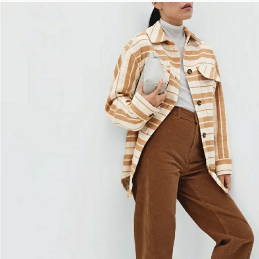 Everlane womens tan Canada the oversized Shirt Jacket small